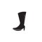 Knee high boots black vector concept icon. Knee high boots flat illustration, sign