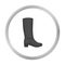 Knee high boots icon in monochrome style isolated on white. Shoes symbol.