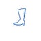 Knee high boots line icon concept. Knee high boots flat  vector symbol, sign, outline illustration.