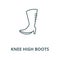 Knee high boots vector line icon, linear concept, outline sign, symbol