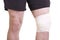 Knee injury with sports bandage