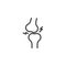 Knee joint pain line icon