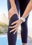Knee pain, fitness or sport woman with muscle or leg injury for exercise, workout or running training in Cape Town