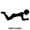 Knee planks. Sport exersice. Silhouettes of woman doing exercise. Workout, training