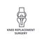 Knee replacement surgery thin line icon, sign, symbol, illustation, linear concept, vector