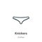 Knickers outline vector icon. Thin line black knickers icon, flat vector simple element illustration from editable clothes concept