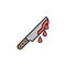 Knife and blood color gradient vector icon