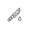 Knife with blood drop outline icon