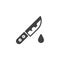 Knife with blood drop vector icon