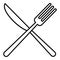 Knife cross fork icon, outline style