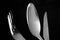 Knife Fork Spoon cutlery in black and white