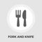 Knife and fork vector flat icon
