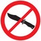 Knife not allowed sign