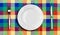 Knife plate and fork multicolor tablecloth