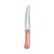Knife sharp hand tool for food cutting, sketch vector illustration isolated.