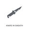 Knife in sheath icon from American Indigenous Signals collection