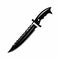 Knife Silhouette Icon: Black Cartoon Violence In John Blanche Style