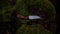 A knife in a wooded setting