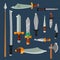Knifes weapon vector collection