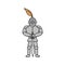 knight in armor illustration on white background