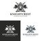 Knight crest. Lion shield logo