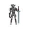 Knight in Full Body Armor Suit with Sword, Medieval Historical Cartoon Character in Traditional Costume Vector