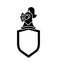 Knight Helmet Heraldic Shield. Template heraldry design element