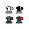 Knight Horse Attention in Chess Game and Strategy Outline Icon, Logo, and illustration