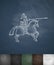 Knight on horse icon. Hand drawn vector illustration