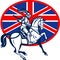 Knight horse lance British Flag