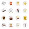 Knight icons set, flat style