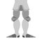 Knight leg isolated. Armor Shoes boot. Iron armor feet. illustration