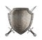 Knight metal shield with crossed swords coat of arms