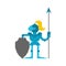 Knight Pixel art. Armor warrior 8 bit. Vector illustration