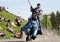 Knight riding on horse in medieval event in Finland