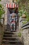 knight\'s rusty armor on display in Le Mont Saint-Michel, France