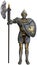 Knight, Shining Armor, Isolated Illustration