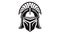 Knight warrior helmet, heraldry armor of medieval soldier, ancient roman gladiator or spartan fighter. Vector logo, icon