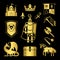 Knighthood in middle ages icons vector illustration