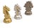 Knights chess piece on white background.3D illustration.