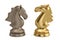 Knights chess piece on white background.3D illustration.