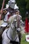 Knights jousting warwick castle England uk