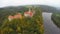 Knights and kings castle aerial shot Czech red roof architecture