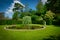 Knightshayes  Gardens and statue and pond