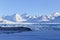 Knik Glacier in winter north of Anchorage, Alaska