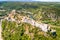 Knin fortress on the rock aerial view