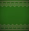 Knit christmas geometric background space for text. Realistic xmas horizontal vector pattern. Knitted winter green sweater texture