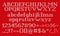 Knit font. Christmas typeface on seamless knitted pattern. Vector illustration