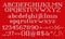 Knit font. Christmas typeface on seamless knitted pattern. Vector illustration