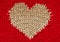 Knit heart golden thread